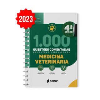 Livro - 1.000 Questoes Comentadas de Provas e Concursos em Medicina Veterinaria - Editora Sanar
