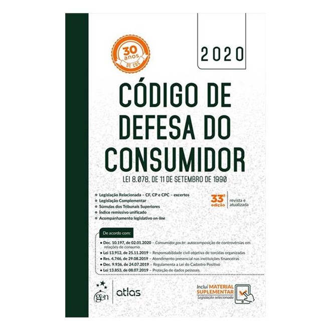 Livro - Codigo de Defesa do Consumidor - Lei 8.078, de 11 de Setembro de 1990 - Editora Atlas