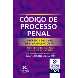 Livro Código de Processo Penal 2023 - Manole