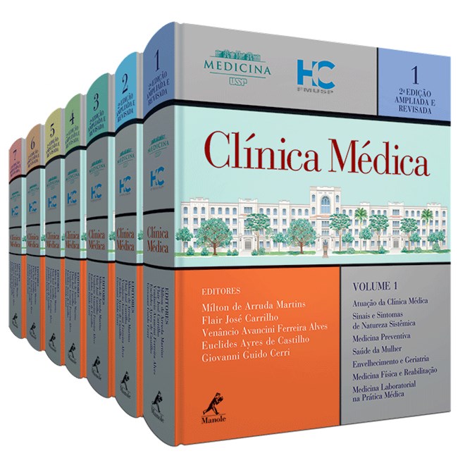 Livro Coleção Clínica Médica 7 volumes Combo - FMUSP - 2a. edição