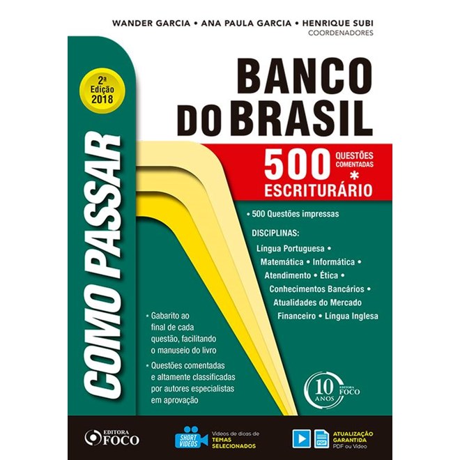 Livro - Como Passar em Concursos do Banco do Brasil: 500 Questoes Comentadas - Garcia/subi (coords.