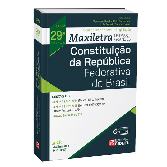 Livro Constituição da República Federativa do Brasil 29ª Edição - Ormonde - Rideel