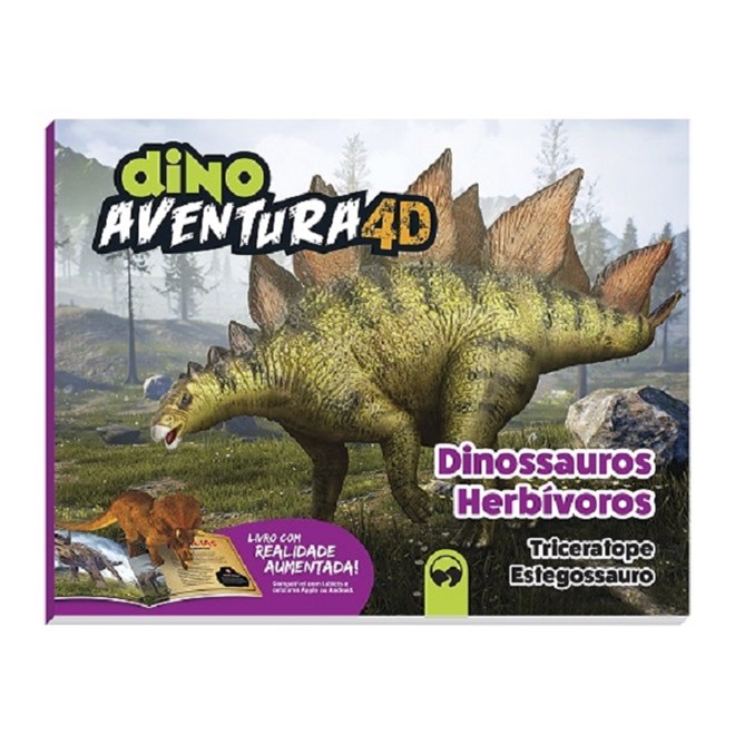 Livro - Dinossauros Herbivoros - Dinoaventuras 4d - Triceratope Estegossauro - Vale das Letras