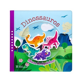 Livro - Dinossauros (livro + 4 Personagens de Madeira): Meus Amiguinhos - Melhoramentos