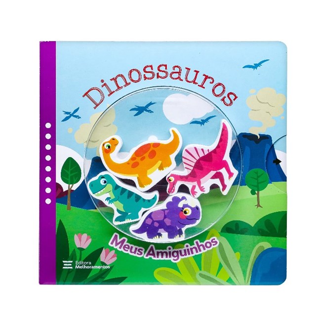 Livro - Dinossauros (livro + 4 Personagens de Madeira): Meus Amiguinhos - Melhoramentos