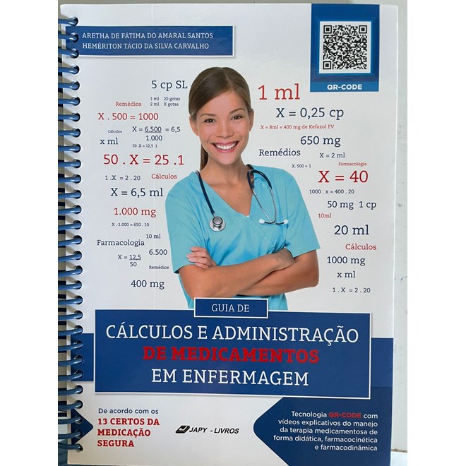 Livro Guia De Cálculos E  Administração De Medicamentos Em Enfermagem - Santos - Japy