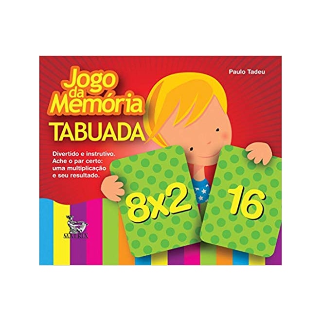 Livro - Jogo da Memoria - Tabuada - Caixa com Minilivro e 200 Cartas - Tadeu