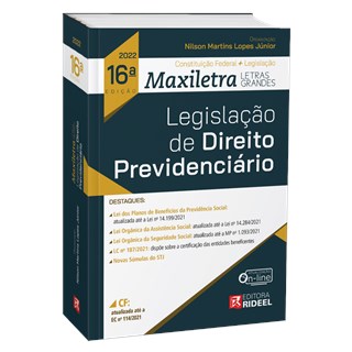 Livro Legislação de Direito Previdenciário 16ª Edição - Lopes Júnior - Rideel