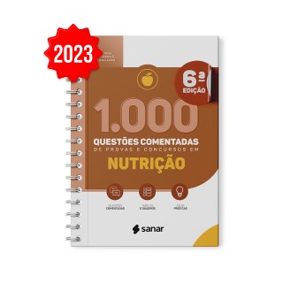 Livro - Livro 1000 Questões Comentadas de Provas e Concursos de Nutrição 2023 - San - Sanar
