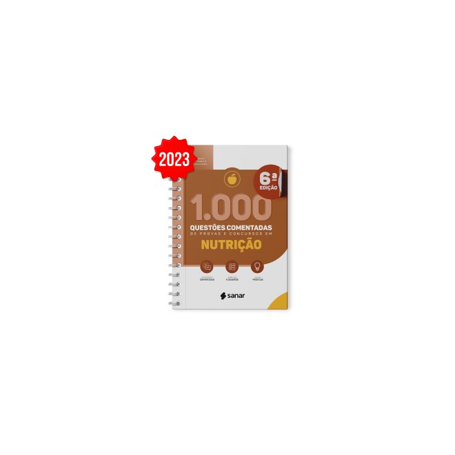 Livro - Livro 1000 Questões Comentadas de Provas e Concursos de Nutrição 2023 - San - Sanar