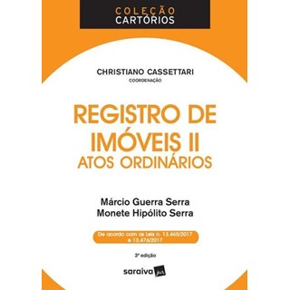 Livro - Registro de Imoveis Ii - Atos Ordinarios - Serra