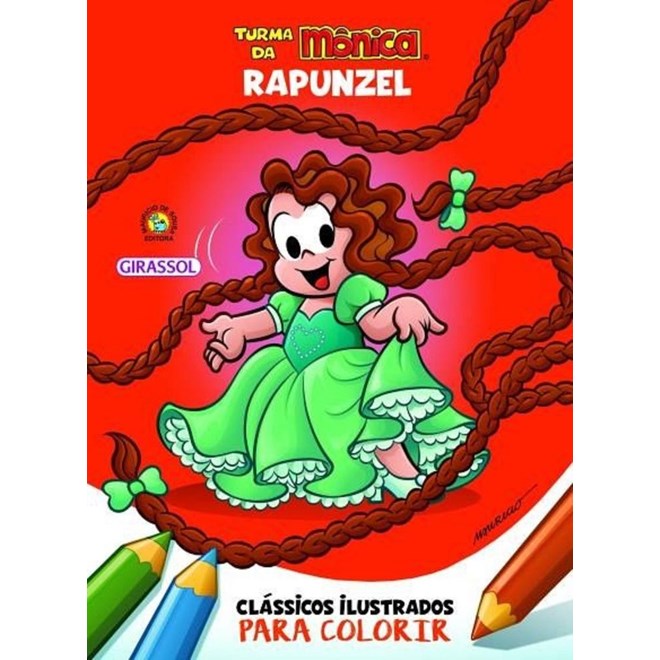 Livro - Turma da Monica - Classicos Ilustrados para Colorir - Rapunzel - Sousa