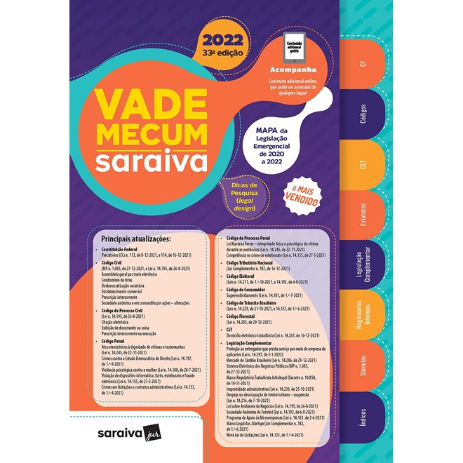 Livro Vade Mecum Tradicional 2022 - Saraiva