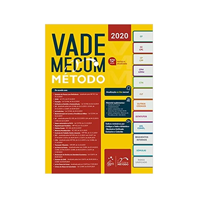 Livro - Vade Mecum Tradicional Metodo 2020 - Equipe Metodo